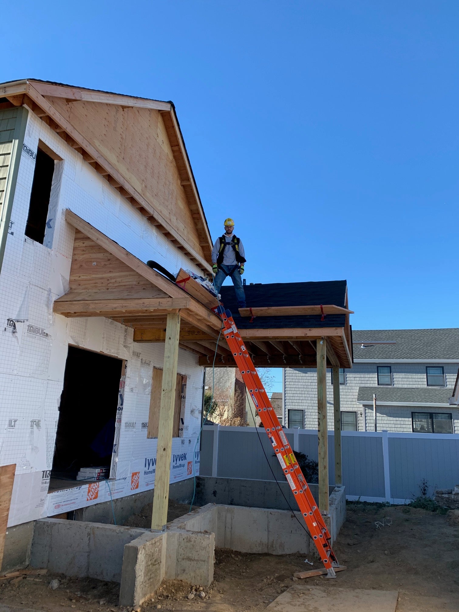 Bluecollaz founder working construction on Long Island jobsite