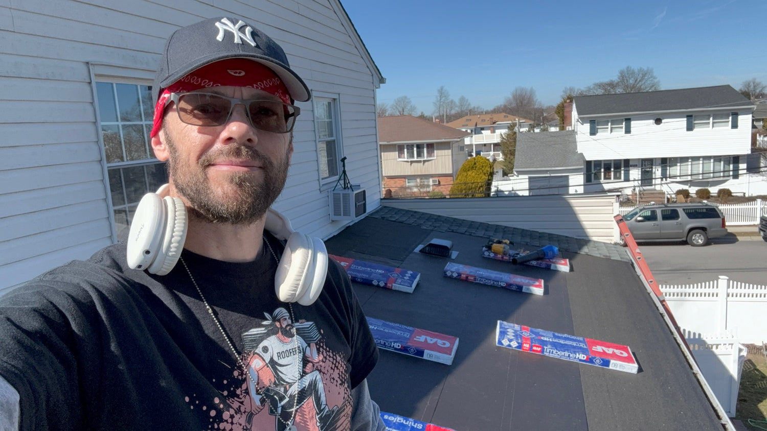 Bluecollaz founder working construction on Long Island jobsite