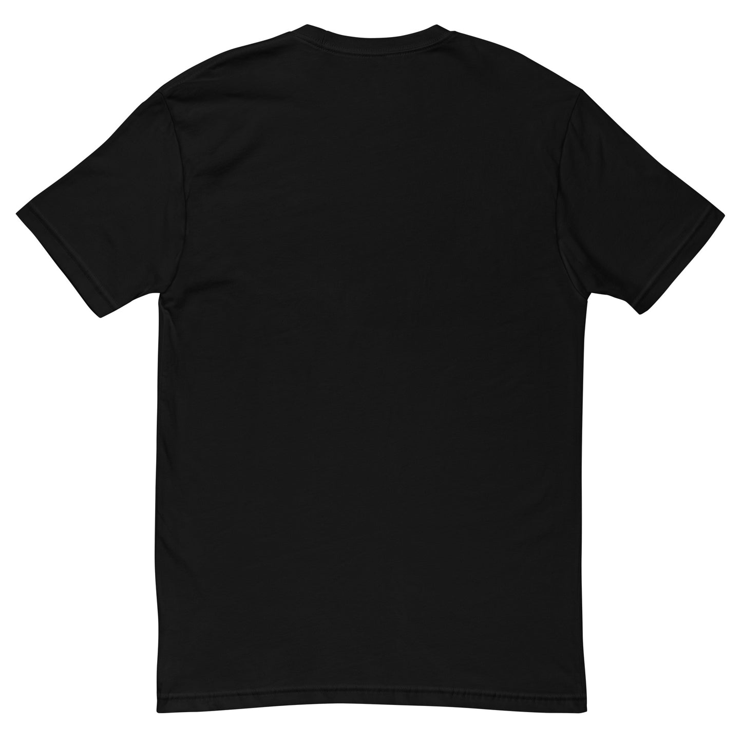 Black t-shirt on a white background