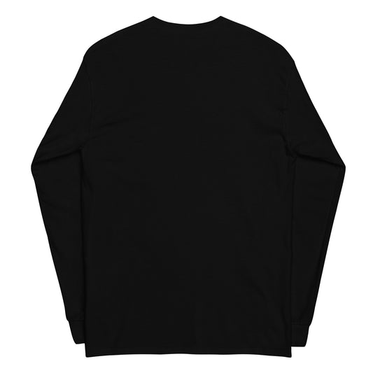 Black long-sleeve shirt on a white background