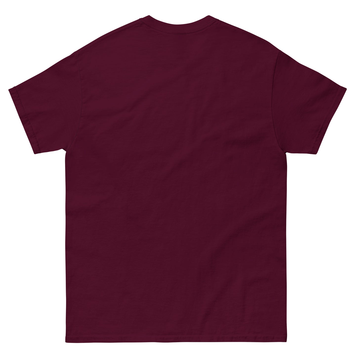 Maroon t-shirt on a white background